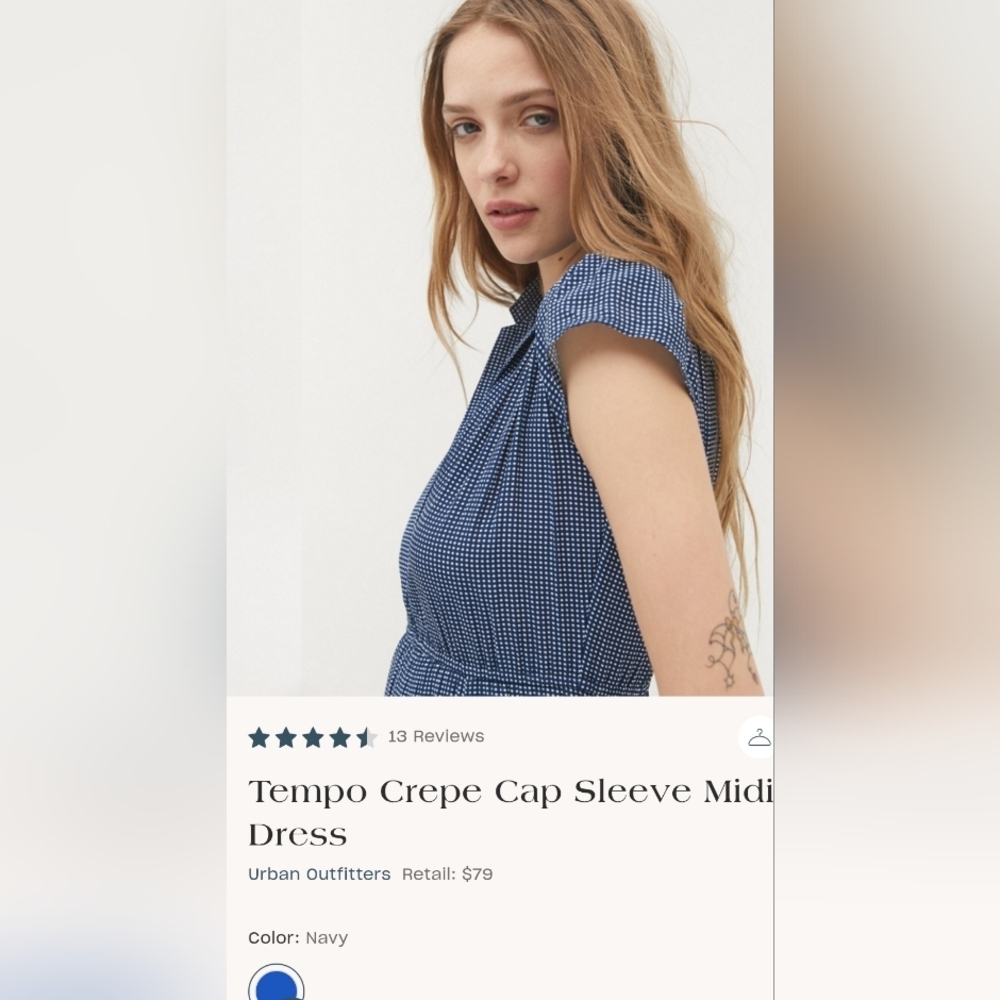 Urban Outfitters Navy Cap Sleeve Dress Size XS - Picture 2 of 11